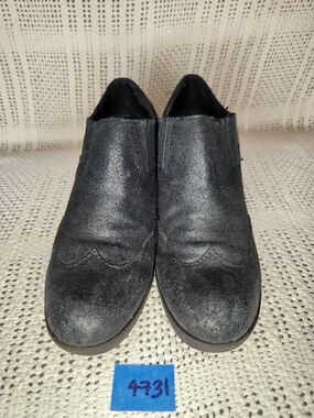 KORKEASE WOMEN BOOTIES DISTRESSED SUEDE METALLIC BLACK SIZE 6